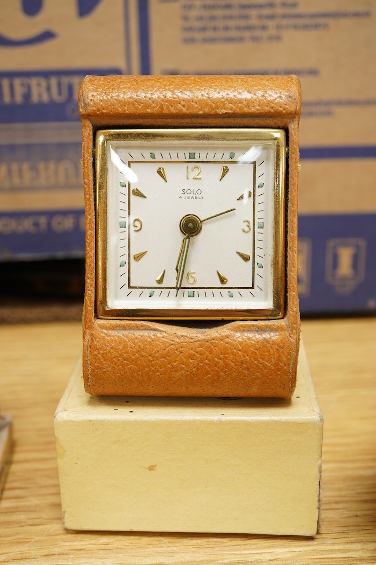 Four Art Deco timepieces, tallest 20cm